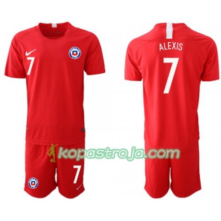 Billiga Fotbollströjor Chile ALEXIS 7 Barn Hemma tröja 2018/19 Kortärmad